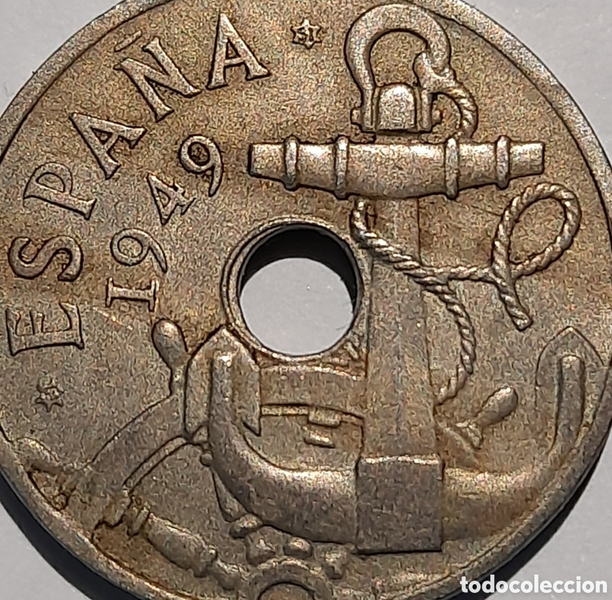 Monedas Franco: 50 C&eacute;ntimos 1949 *19 *51 con error ( Exceso de Metal) - Foto 5