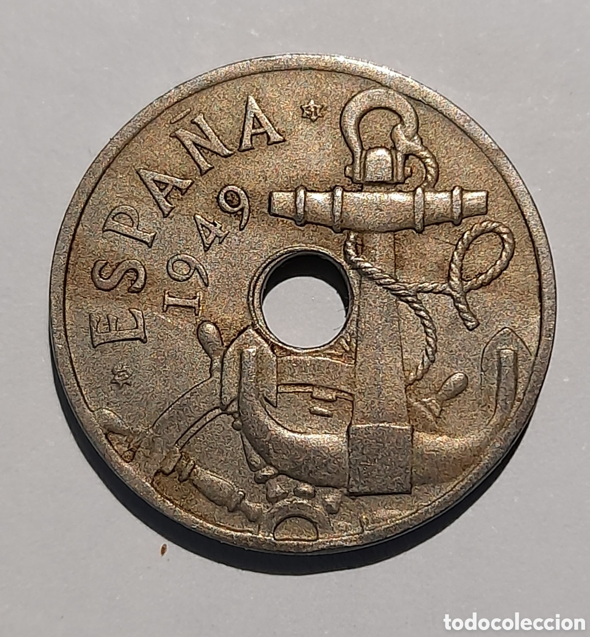 Monedas Franco: 50 C&eacute;ntimos 1949 *19 *51 con error ( Exceso de Metal) - Foto 6