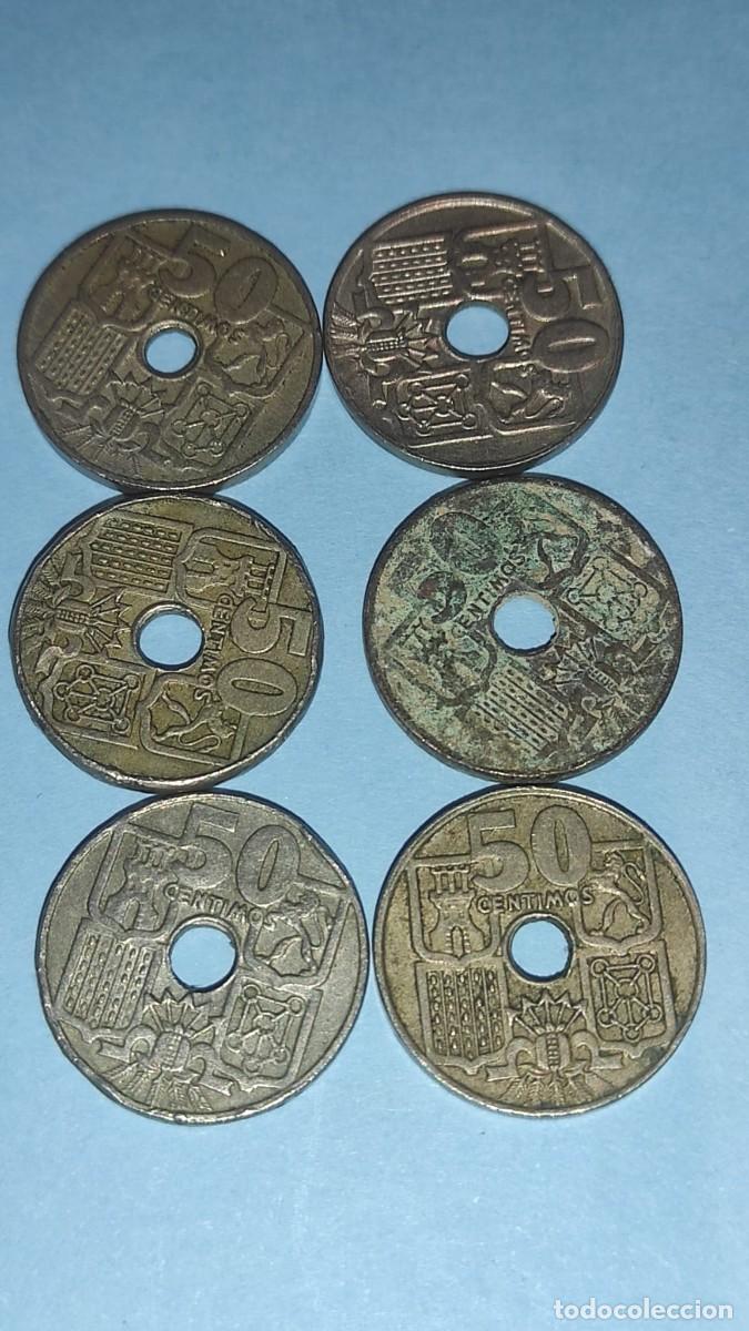 Monedas Franco: Seis monedas 50 centimos 1949 - Foto 2