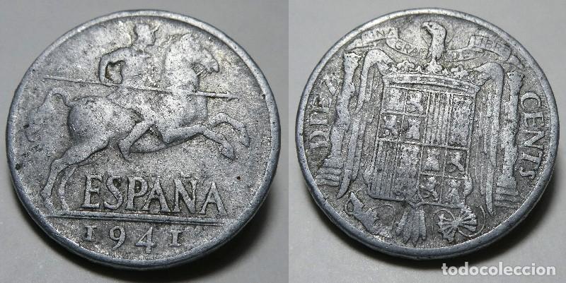 Monedas Franco: Moneda de Franco 10 c&eacute;ntimos 1941 - Foto 1