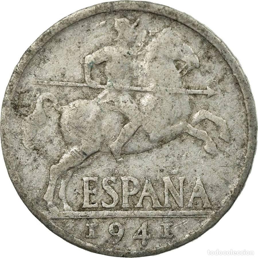 Monedas Franco: Moneda espa&ntilde;ola 10 c&eacute;ntimos 1941 - Foto 1