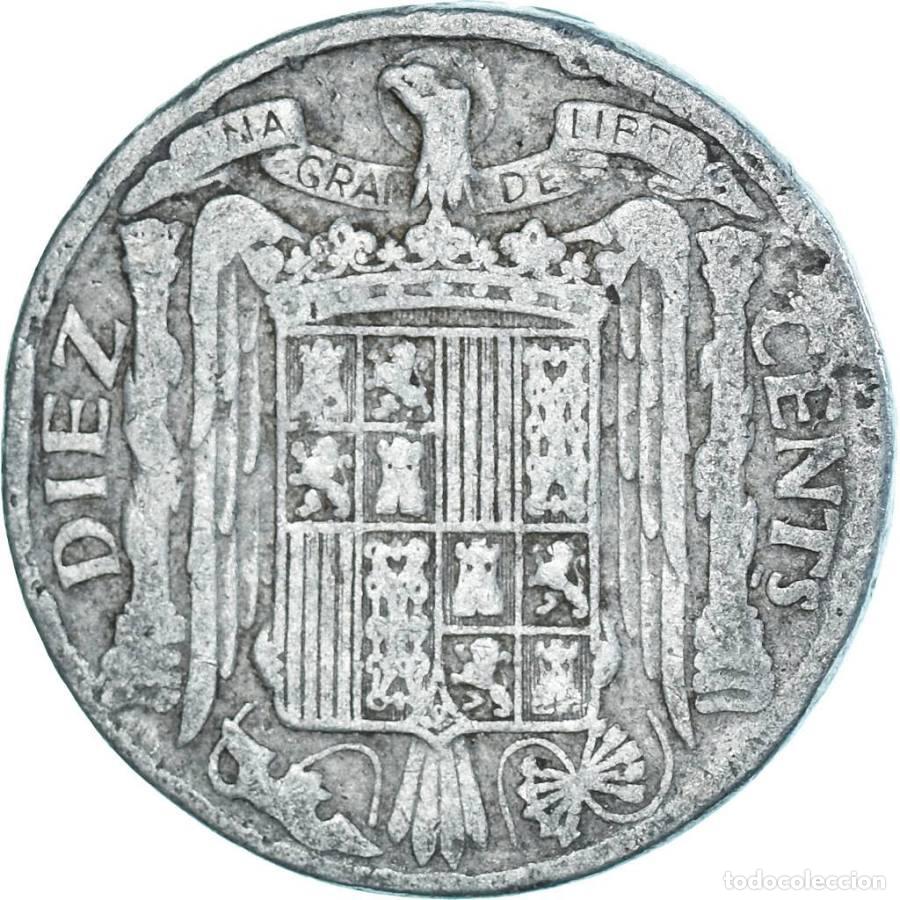 Monedas Franco: Moneda espa&ntilde;ola 10 c&eacute;ntimos 1941 - Foto 2