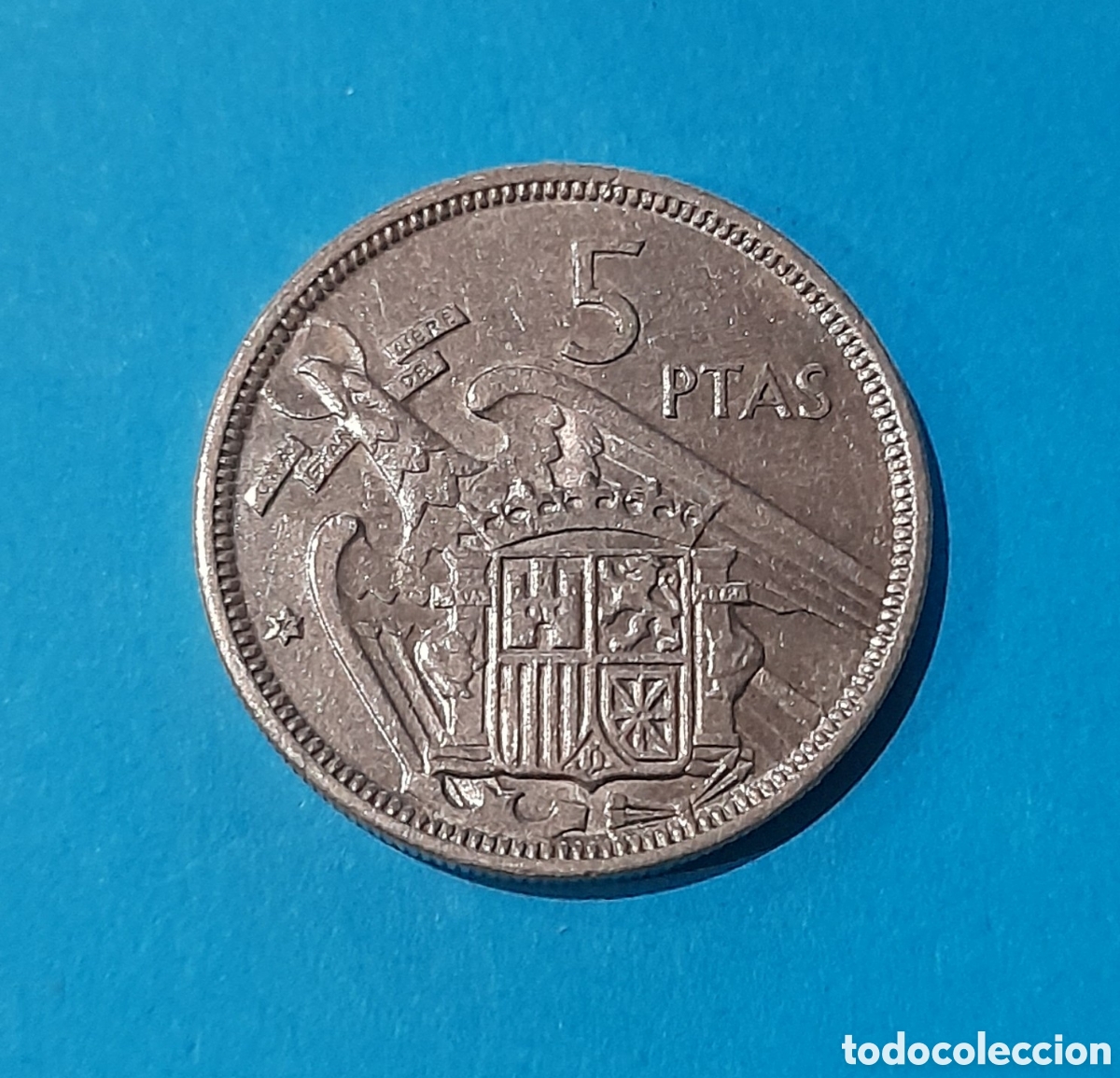 Monedas Franco: 5 Pesetas 1957 con error en Estrella. M&aacute;s Monedas en mi perfil.
