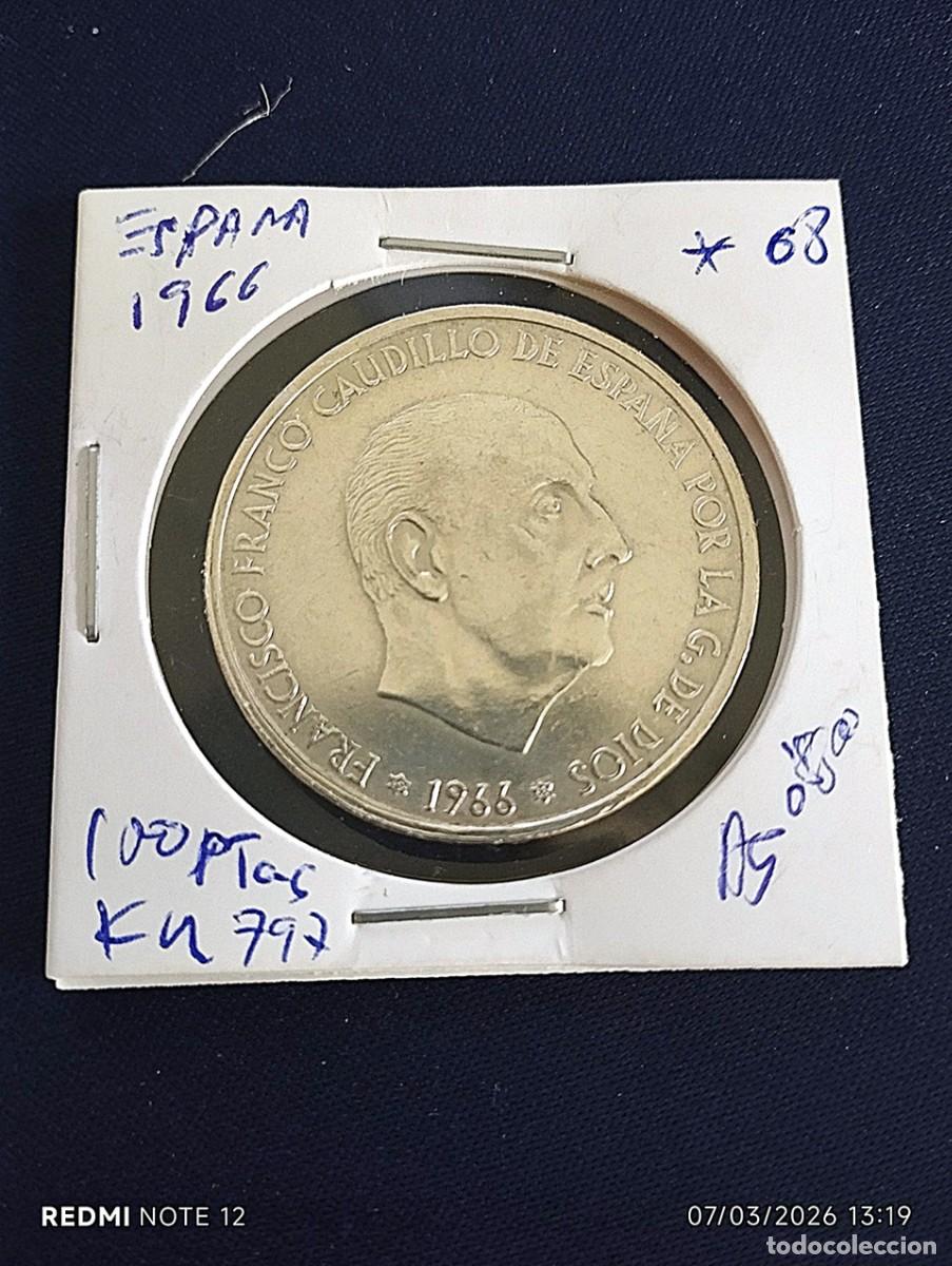 Monedas Franco: 100 pesetas 1966 *68 - Foto 1
