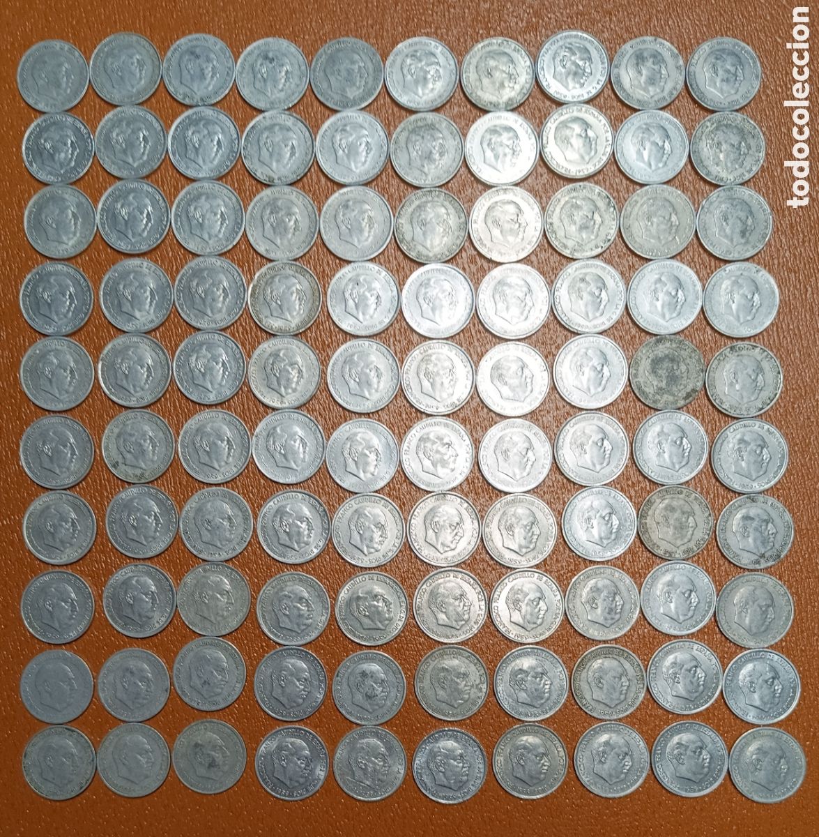 Monedas Franco: LOTE DE 100 MONEDAS DE 10 CENTIMOS 1959 - Foto 2