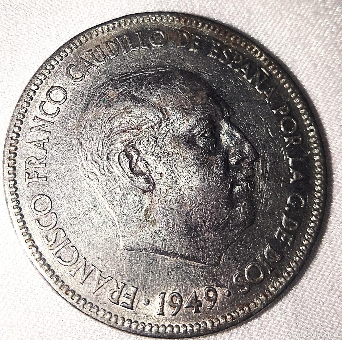 Monedas Franco: MONEDA DE CINCO PESETAS-DURO-FRANCO PLATA 1949- LEER TODO Y VER FOTOS