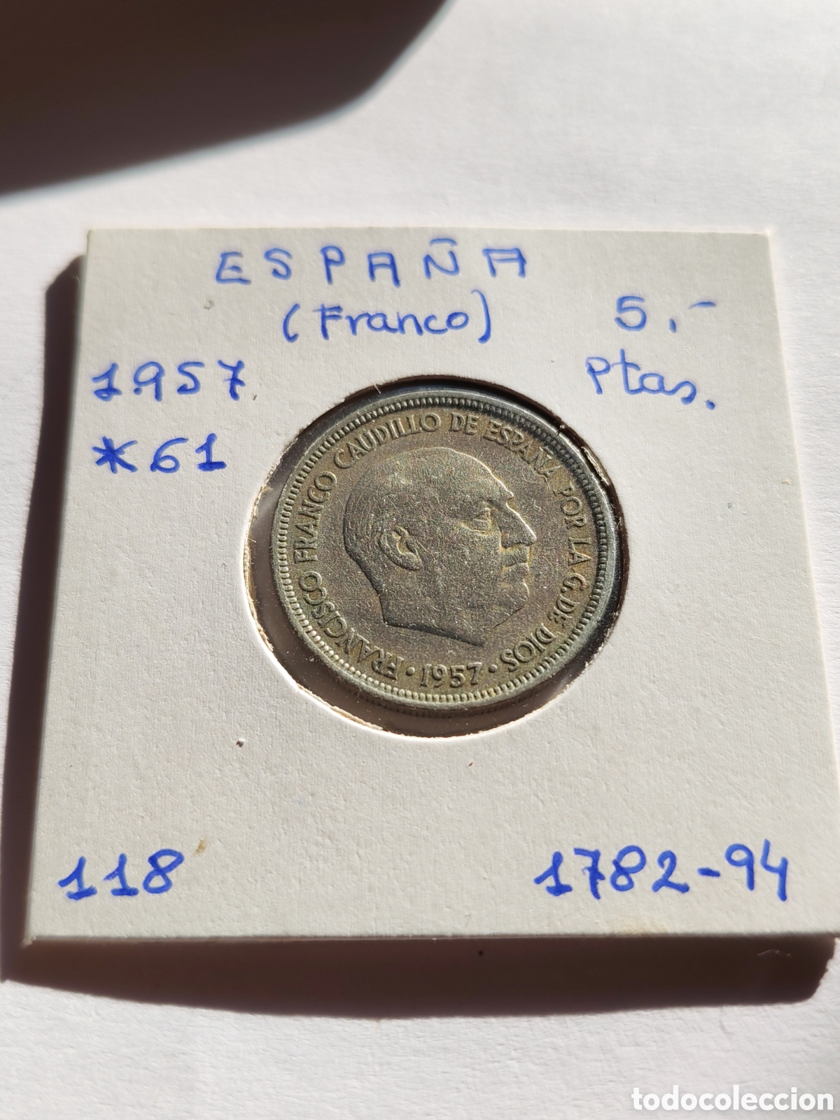 M&uuml;nzen unter Franco: Espa&ntilde;a. (Franco). 5 pesetas 1957 *61