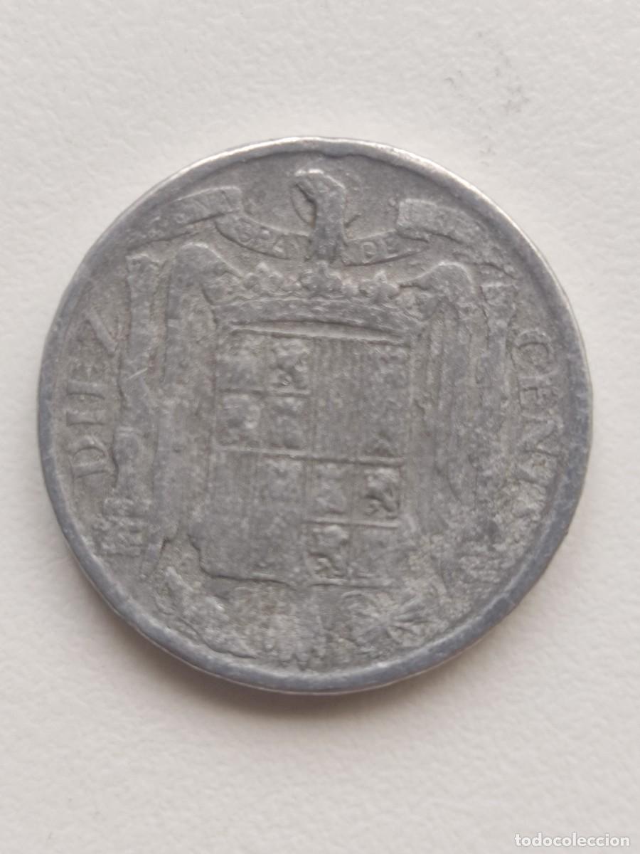 Monedas Franco: 10 c&eacute;ntimos 1945. Estado espa&ntilde;ol. - Foto 2