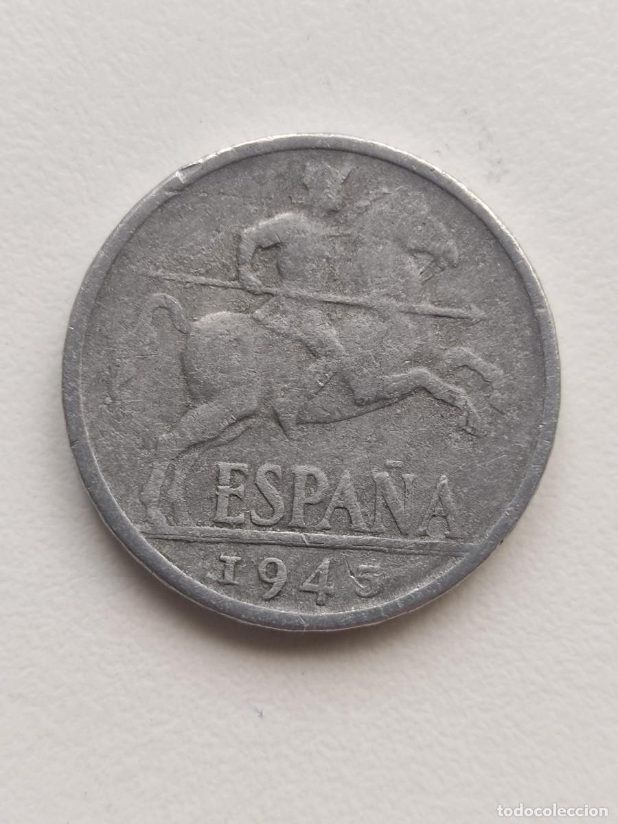 Monedas Franco: 10 c&eacute;ntimos 1945. Estado espa&ntilde;ol. - Foto 1