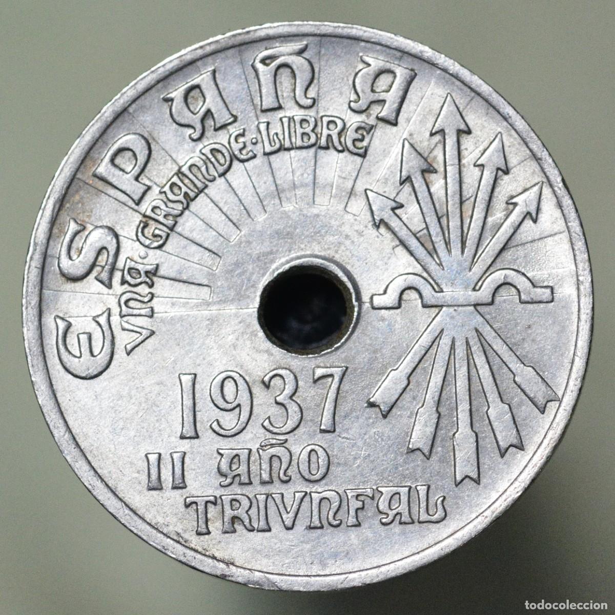 Monedas Franco: 25 C&eacute;ntimos 1937 - Estado Espa&ntilde;ol - Foto 2