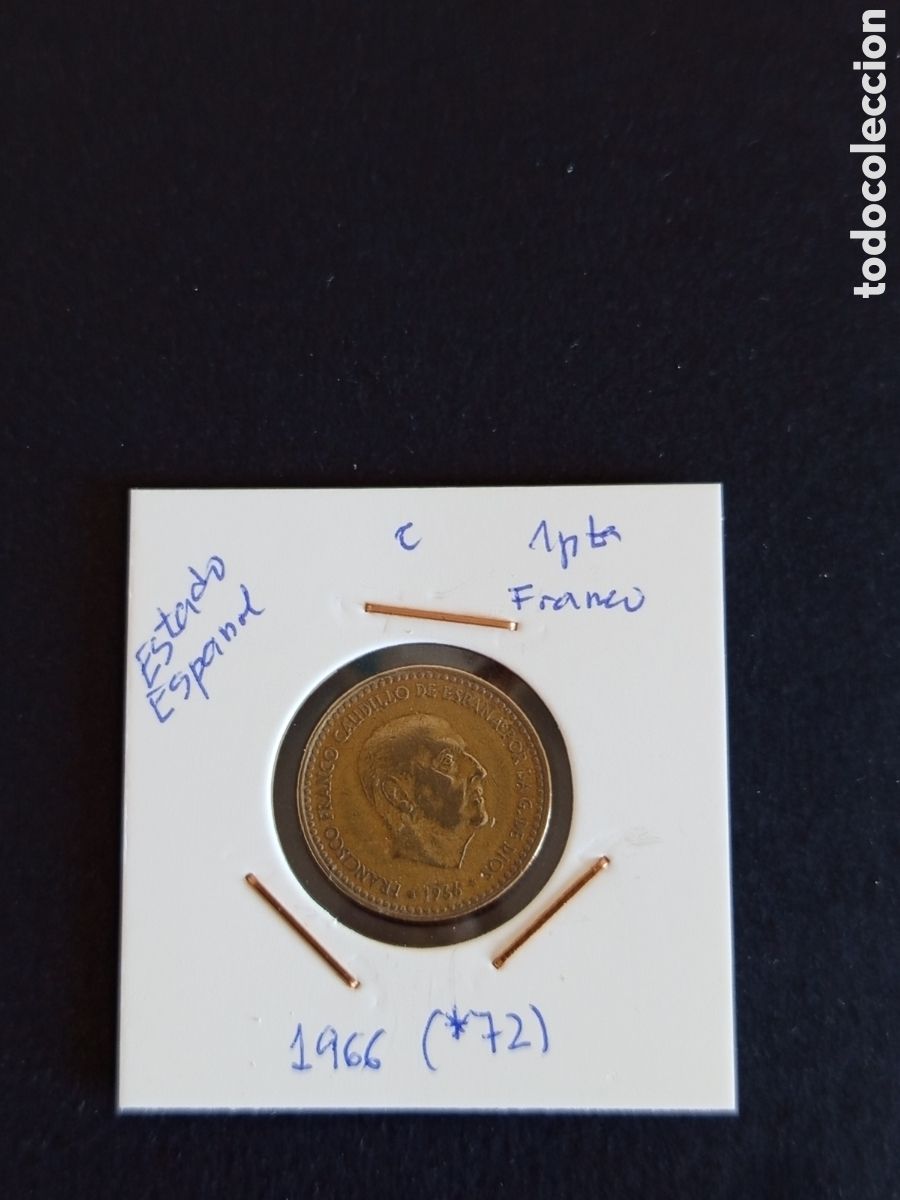 Monedas Franco: 1 peseta Franco circulada, 1966(*72). Pedido m&iacute;nimo 3 &euro;. Ver fotos . El lote es el que se muestra