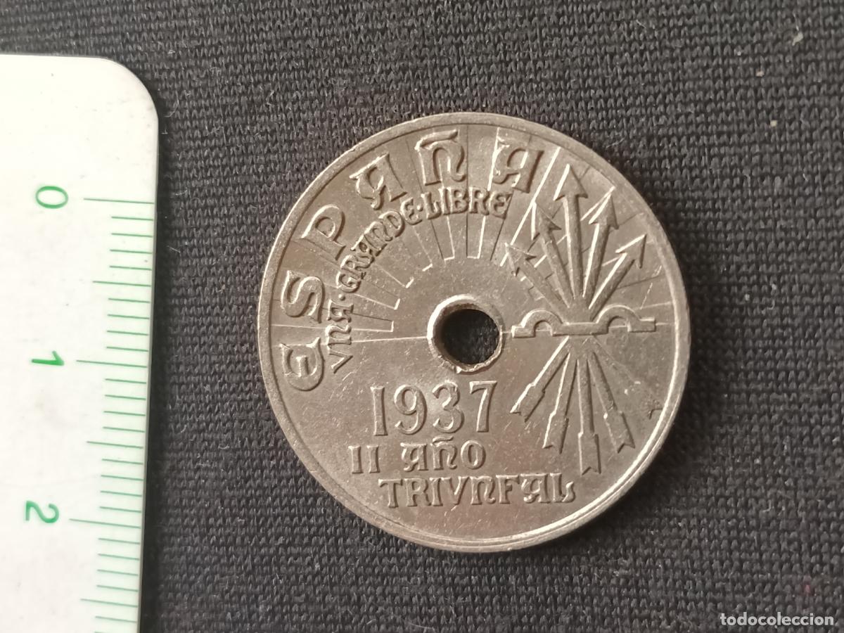 Monedas Franco: 25 c&eacute;ntimos de 1937 SC Brillo original - Foto 2