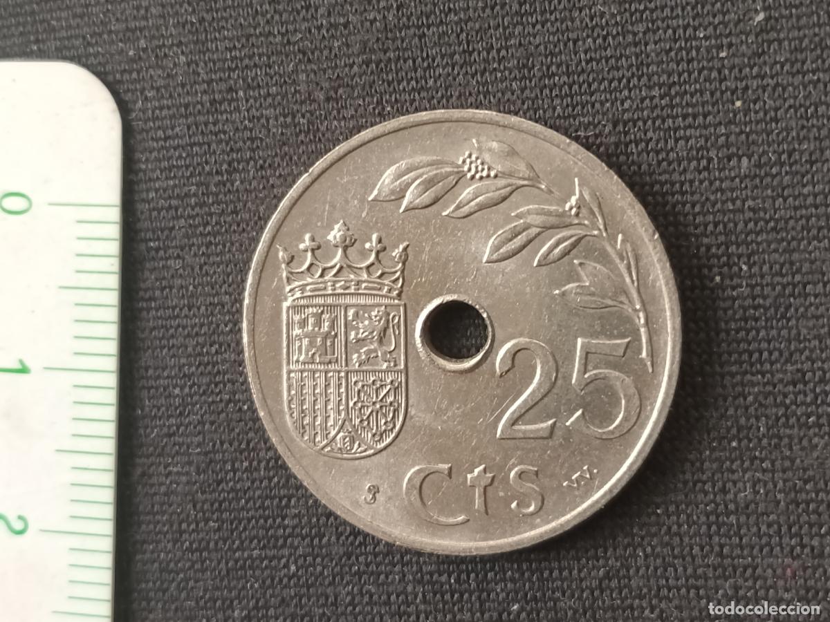 Monedas Franco: 25 c&eacute;ntimos de 1937 SC Brillo original - Foto 1