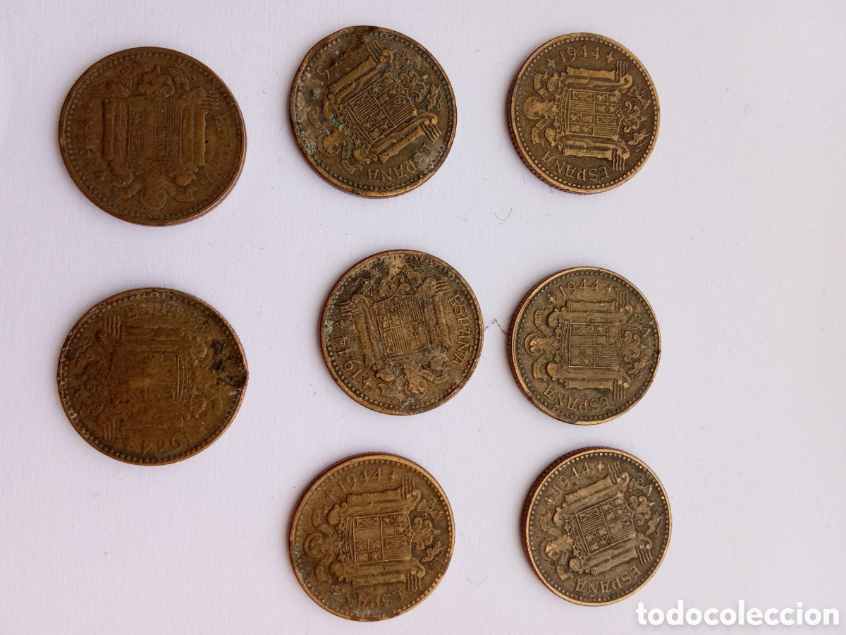 Monedas Franco: Monedas una peseta 1944 - Foto 2