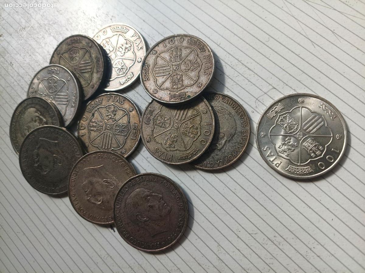 Monedas Franco: 12 monedas de 100 pesetas de plata de 1966 Francisco Franco