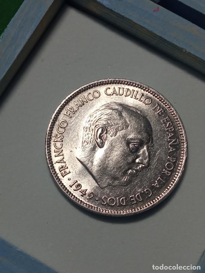 Monedas Franco: MONEDA 5 PESETAS 1949 * 50 - Foto 4