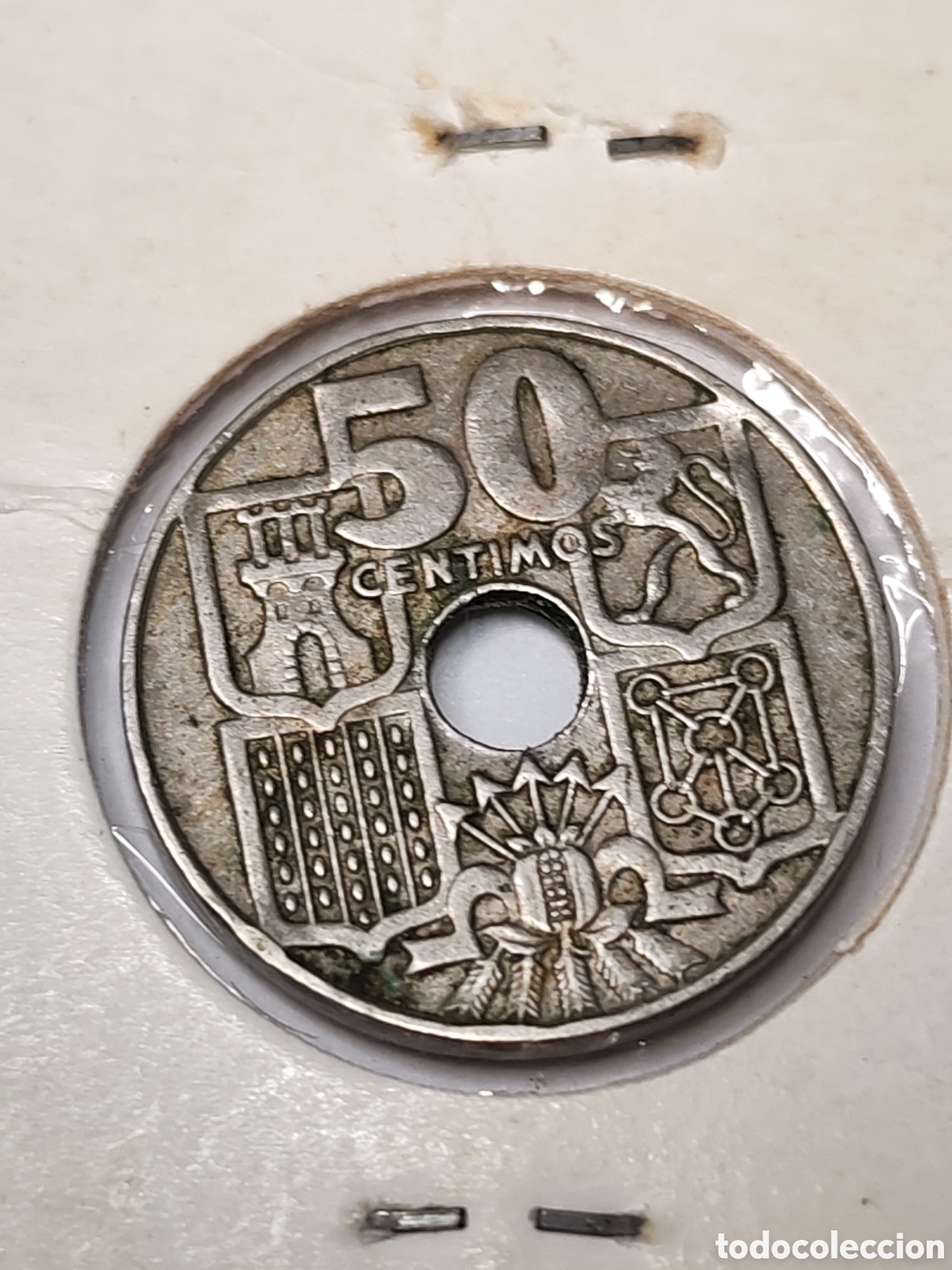Monedas Franco: Espa&ntilde;a- 50 centimos 1949 *53 - Foto 3