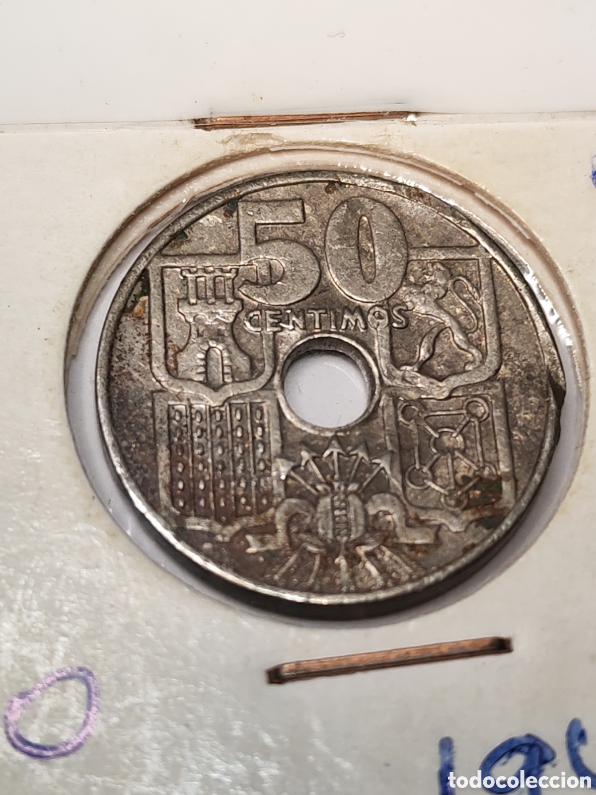 Monedas Franco: Espa&ntilde;a- 50 centimos 1949 *52 - Foto 3