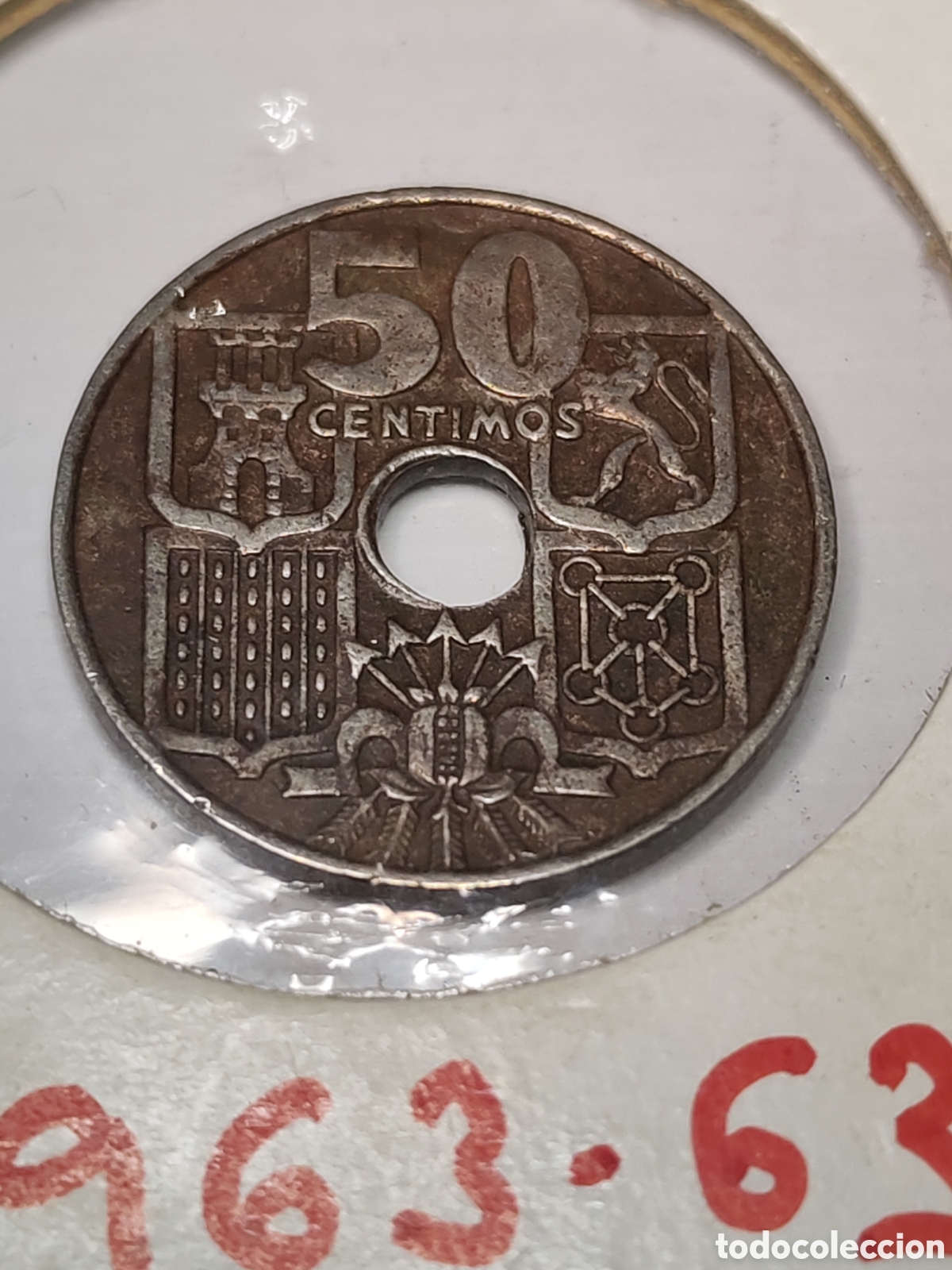 Monedas Franco: Espa&ntilde;a- 50 centimos 1963 *63 - Foto 3