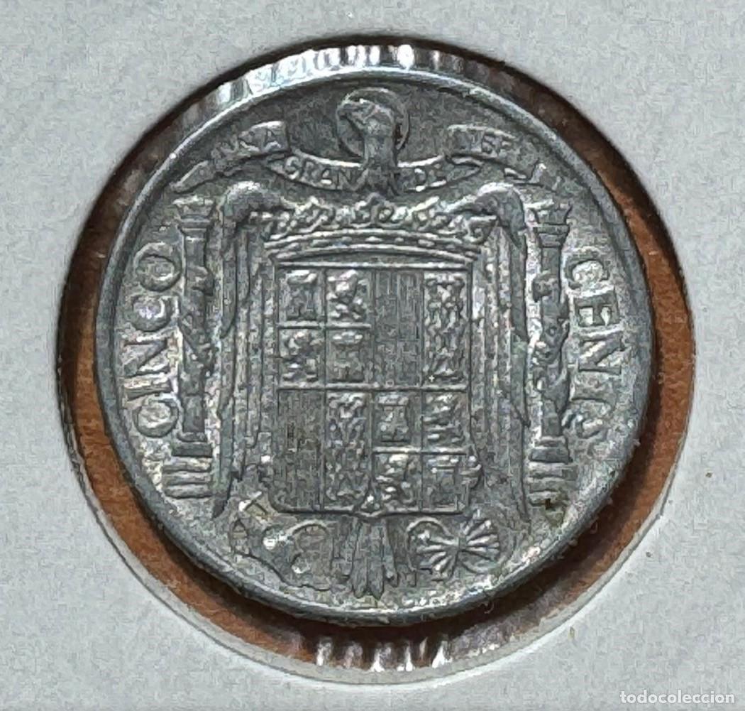 Monedas Franco: 5 C&Eacute;NTIMOS 1945. ESTADO ESPA&Ntilde;OL SIN CIRCULAR - Foto 2
