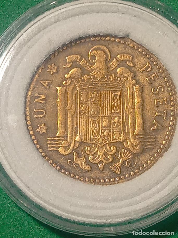 Monedas Franco: Moneda 1 peseta 1947 *53 - Foto 2