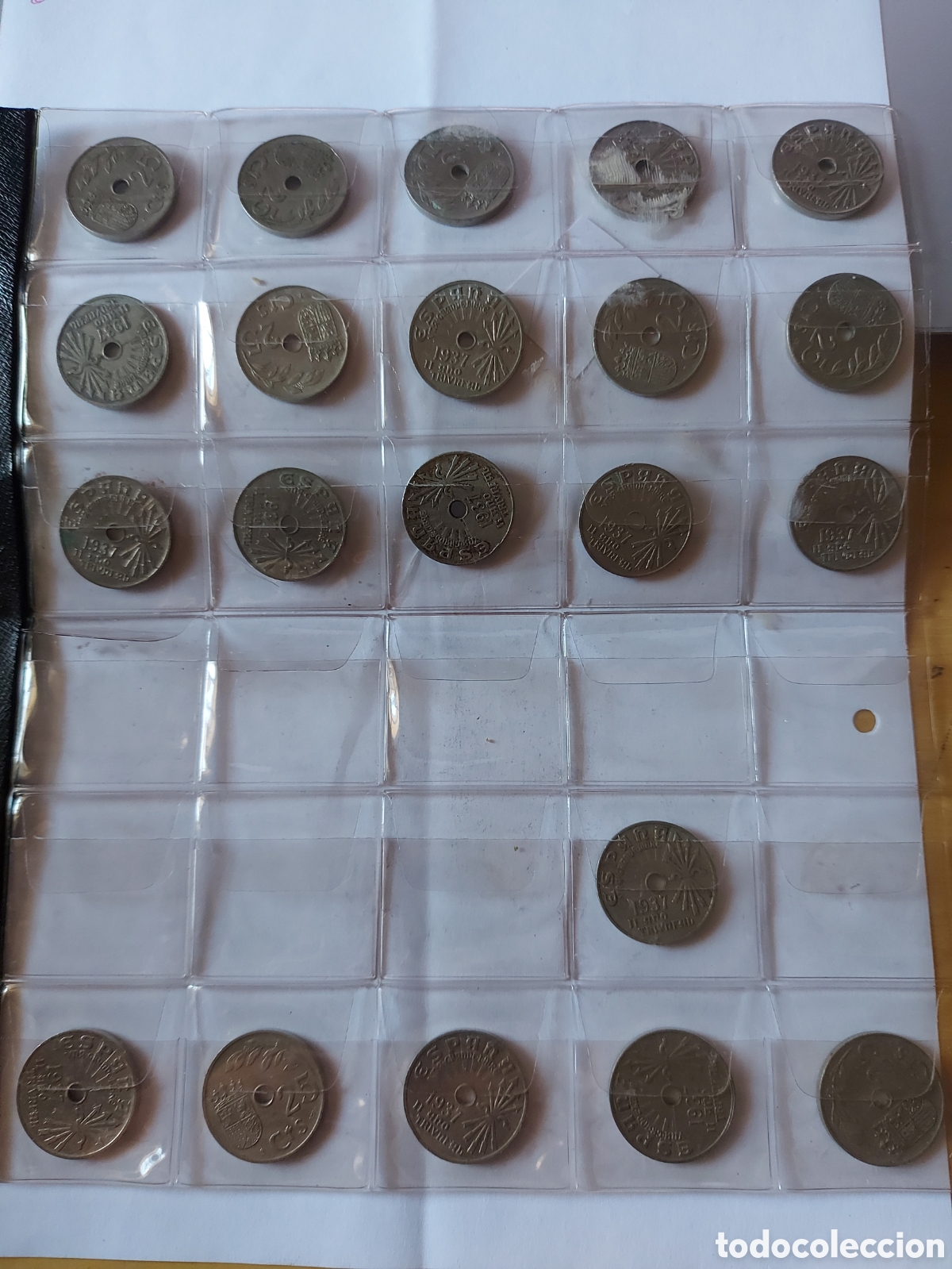 Monedas Franco: Moneda Espa&ntilde;a 25 centimos 1937 Lote 21 unidades