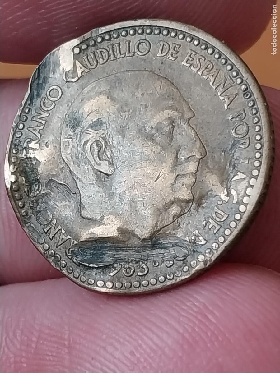Monedas Franco: PESETA PTA MACHACADA ESTADO ESPA&Ntilde;OL CIRCULADA ORIGINAL