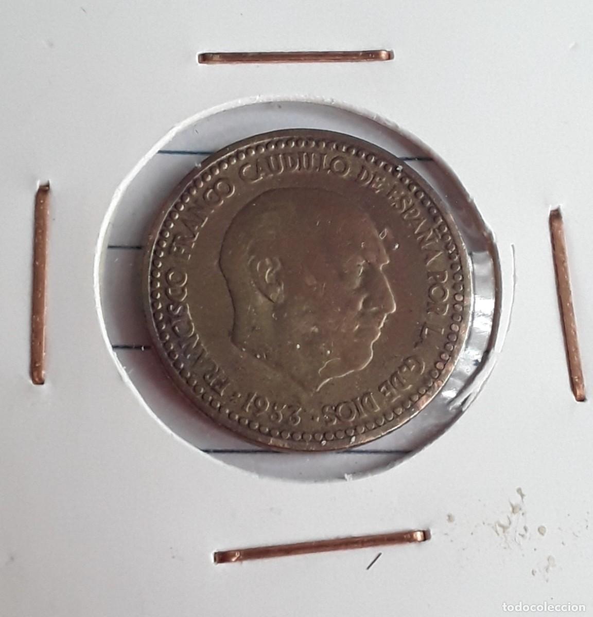 Moedas Franco: Moneda de 1 peseta de Franco 1953: Testigo de la Espa&ntilde;a de posguerra