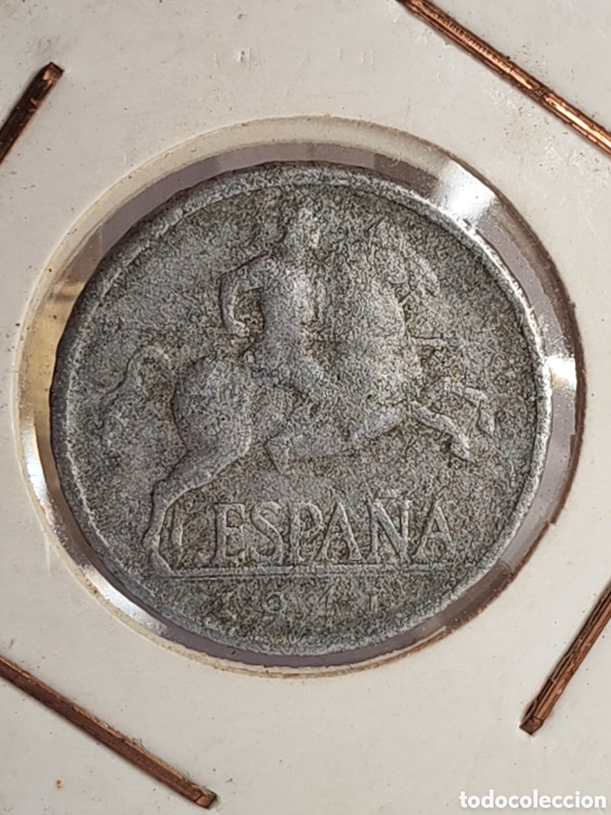 Monedas Franco: Espa&ntilde;a. 5 centimos. 1941. Aluminio - Foto 3