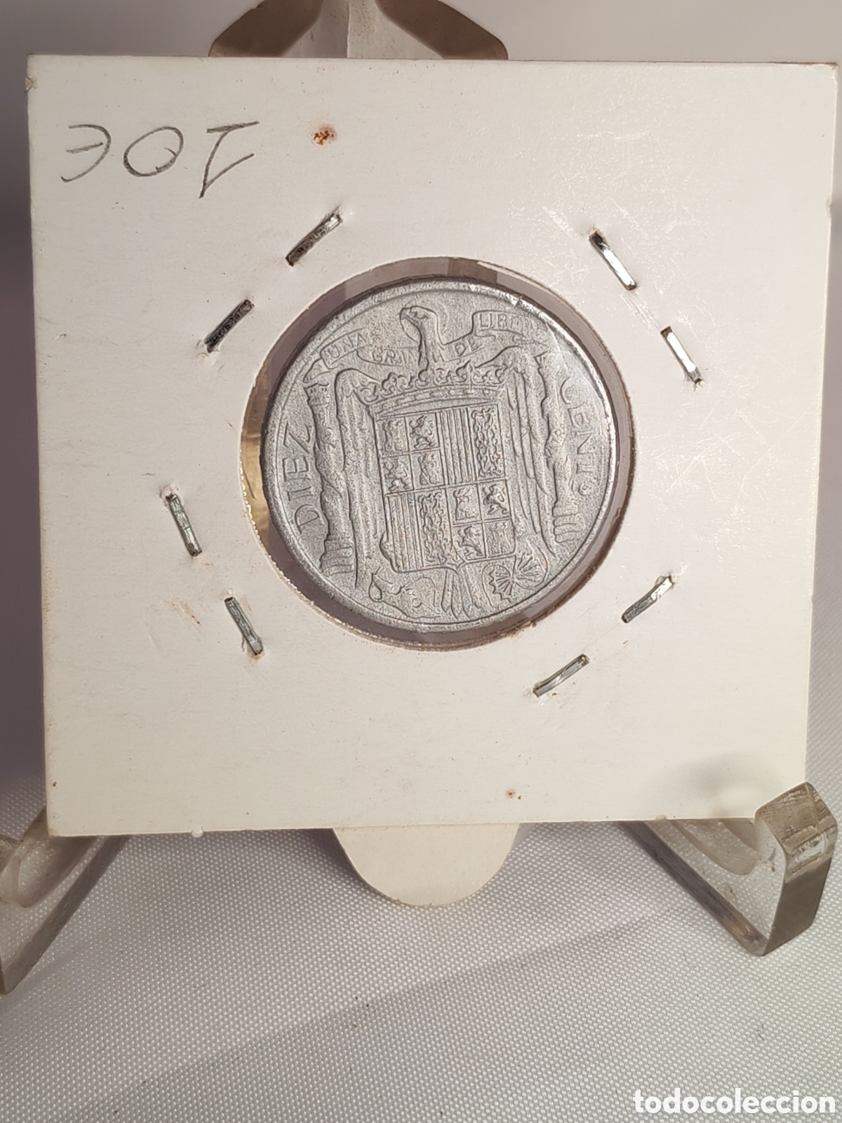 Monedas Franco: Espa&ntilde;a. 10 centimos. 1945. Aluminio. Sin circular - Foto 2