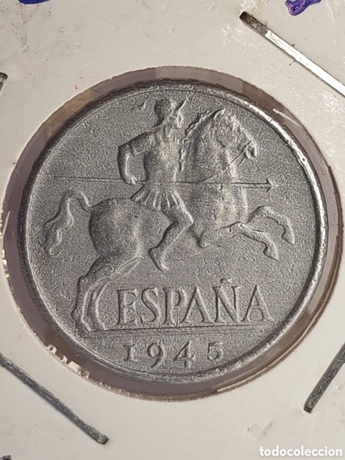 Monedas Franco: Espa&ntilde;a. 10 centimos. 1945. Aluminio. Sin circular - Foto 3