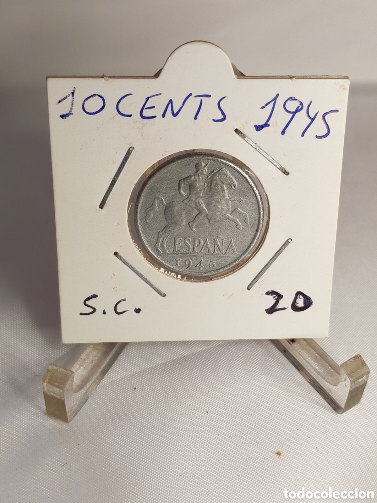 Monedas Franco: Espa&ntilde;a. 10 centimos. 1945. Aluminio. Sin circular - Foto 1