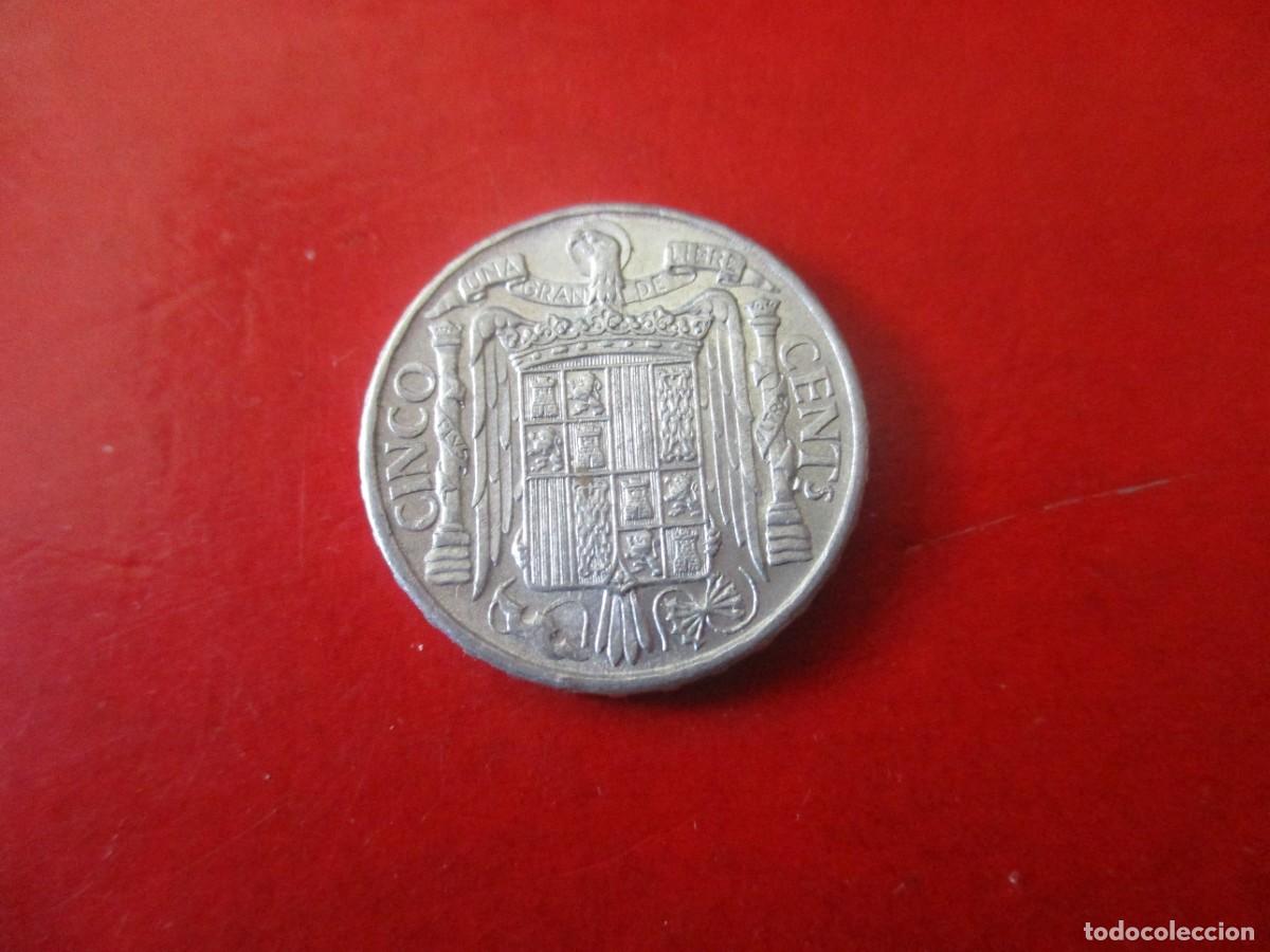 Monedas Franco: Espa&ntilde;a. Estado Espa&ntilde;ol. 5 centimos 1941 - Foto 2