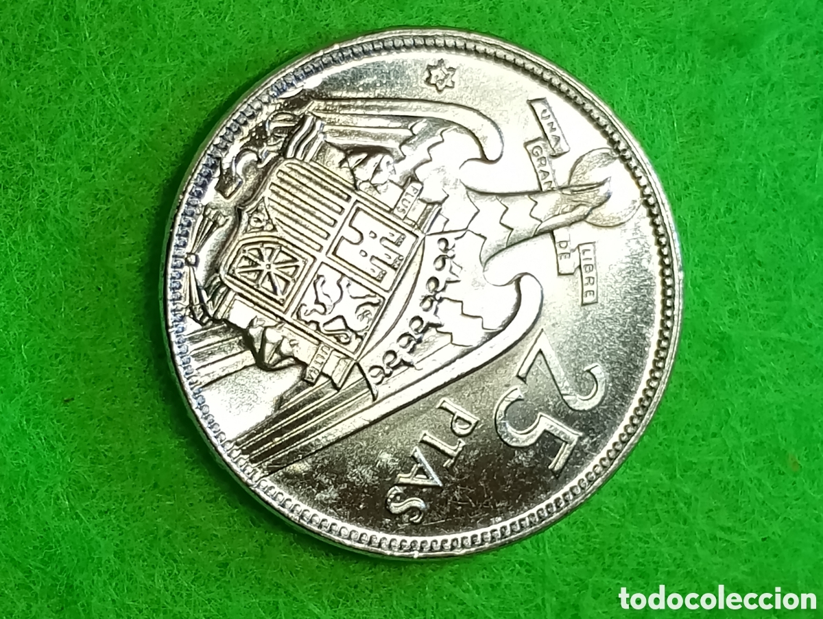 Monedas Franco: 25 pesetas de 1957 estrella 73. En excelente estado