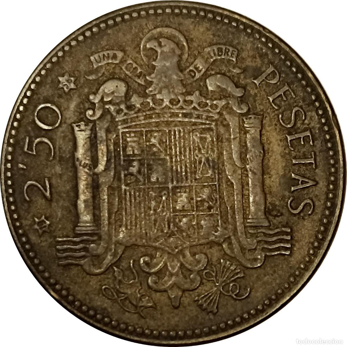 Monedas Franco: &Omega; Espa&ntilde;a. 2 &frac12;&nbsp;pesetas de 1953 *56. (Dictadura de Franco). KM# 785. (539).
