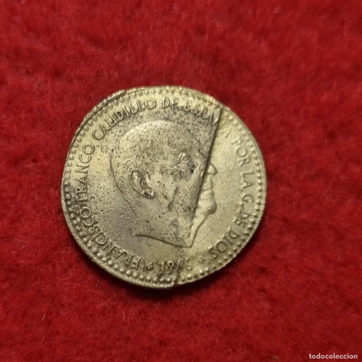 Monedas Franco: MONEDA 1 PESETA FRANCO 1966 ERROR DE ACU&Ntilde;ACION EN EL ANVERSO ORIGINAL C1 A