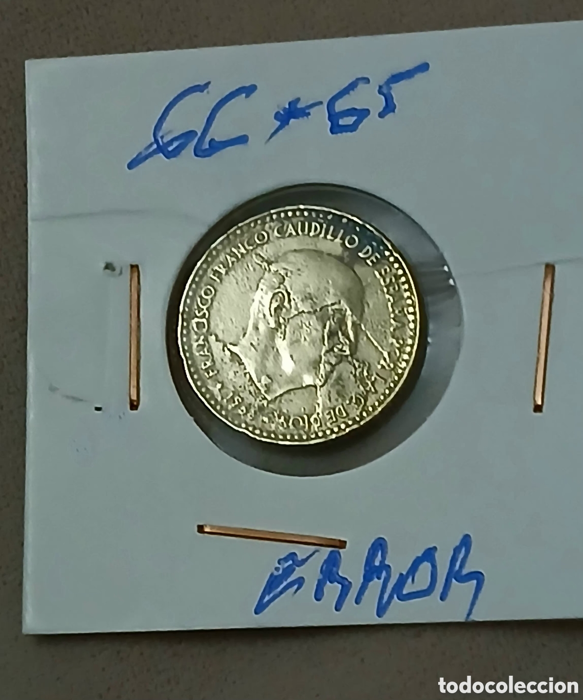 Monedas Franco: UNA PESETAS FRANCO 1966 CON ERROR - Foto 2