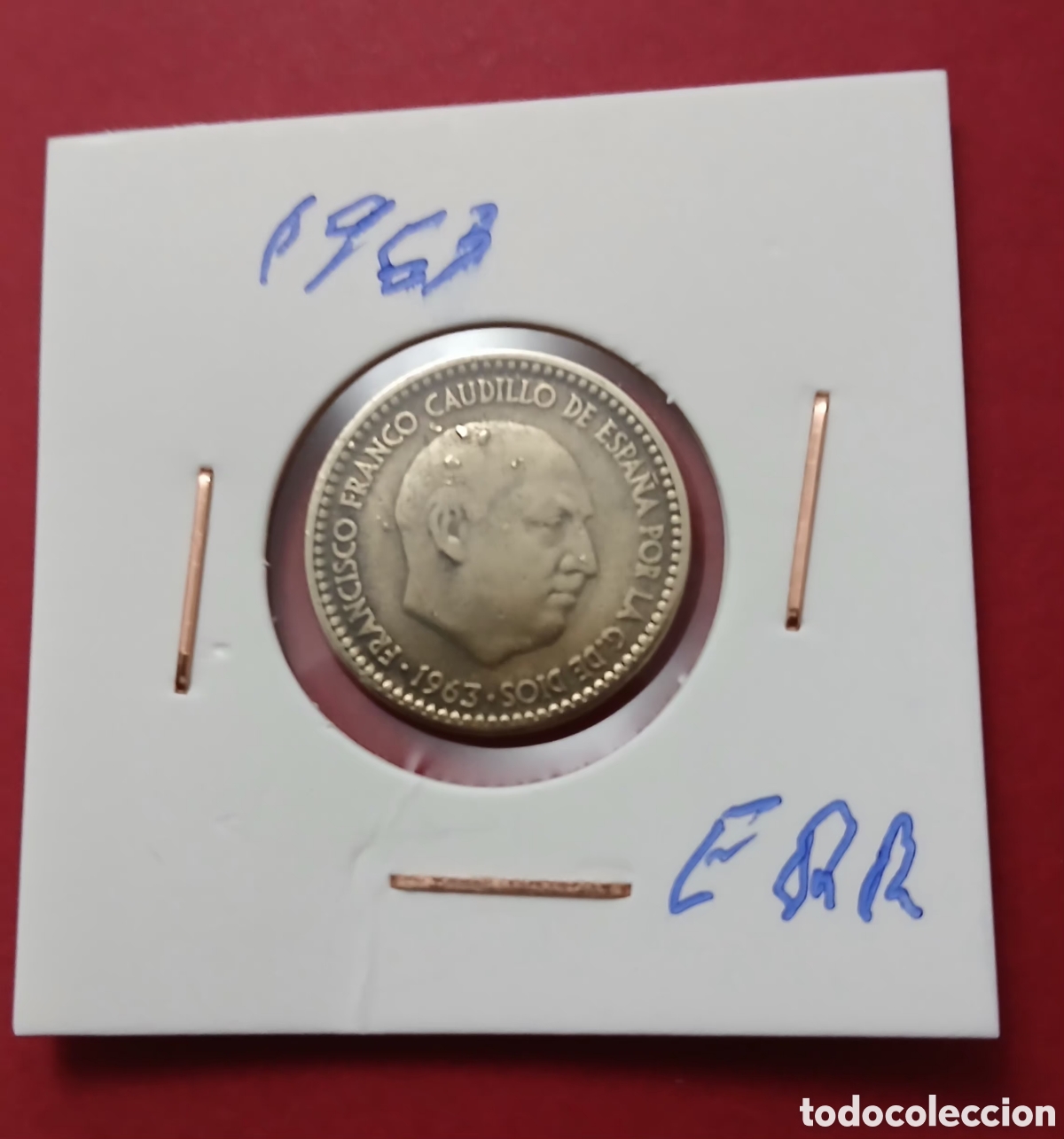 Monedas Franco: UNA PESETA 1963 CON ERROR - Foto 1
