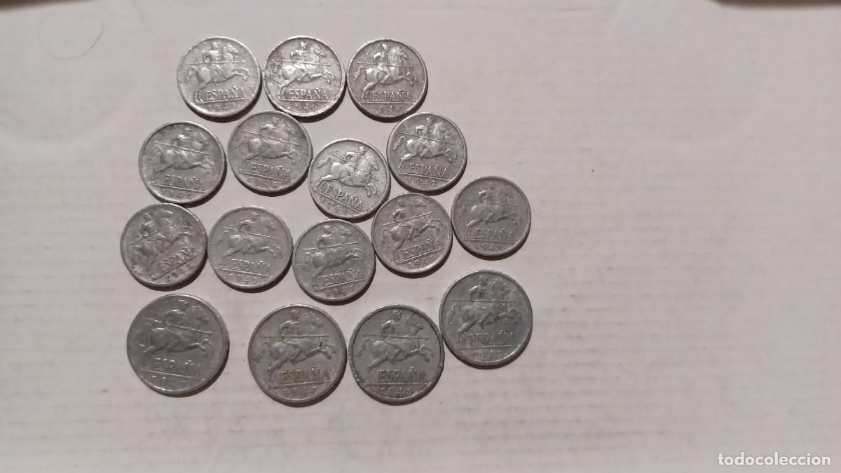 Monedas Franco: 16 Monedas Espa&ntilde;a Jinete Lanzero 5 y 10 centimos