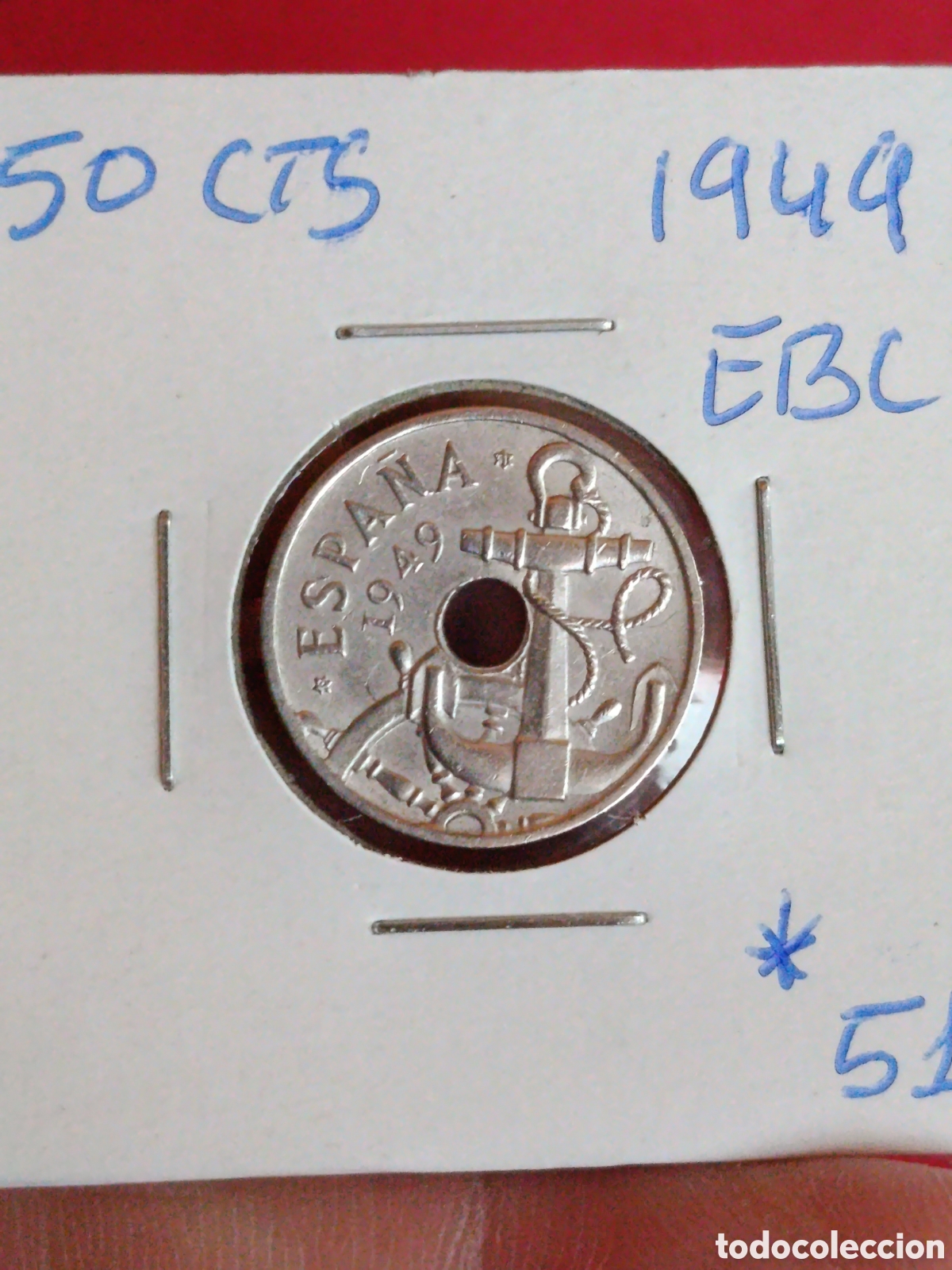 Monedas Franco: ESTADO ESPA&Ntilde;OL. 50 C&Eacute;NTIMOS DE 1949.*51* EBC.