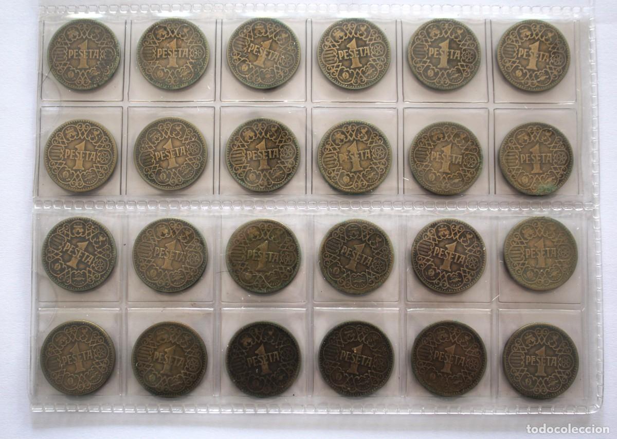 Monedas Franco: LOTE DE 24 MONEDAS DE 1 PESETA FRANCO 1944 (FOTO)