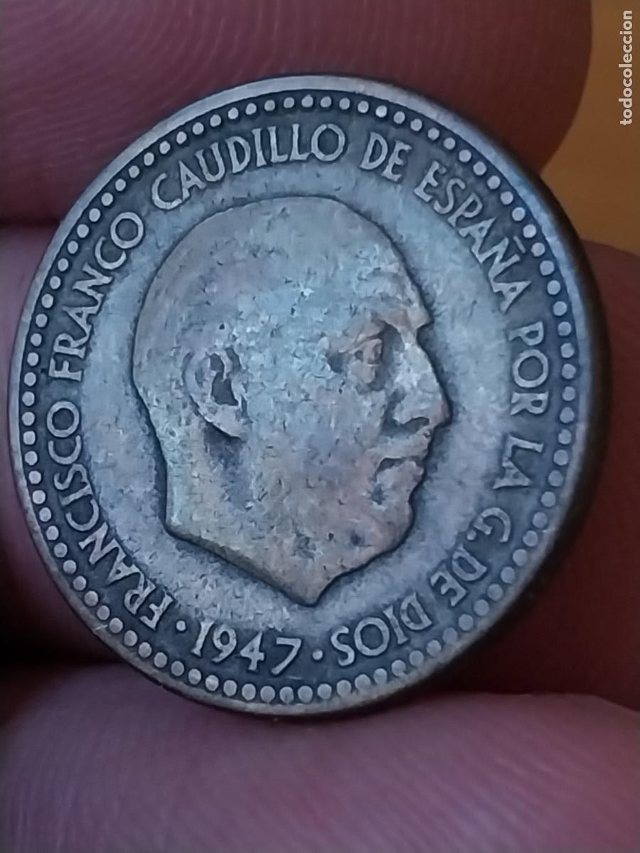Monedas Franco: PESETA 1947 ESTRELLAS ILEGIBLES ESTADO ESPA&Ntilde;OL MONEDA CIRCULADA ORIGINAL