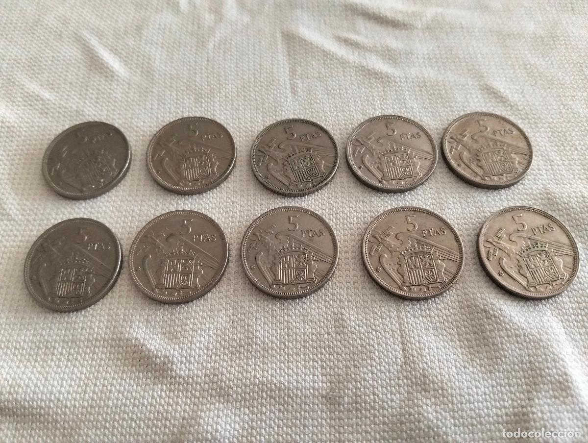 Monedas Franco: LOTE 10 MONEDAS DE 5 PESETAS 1957