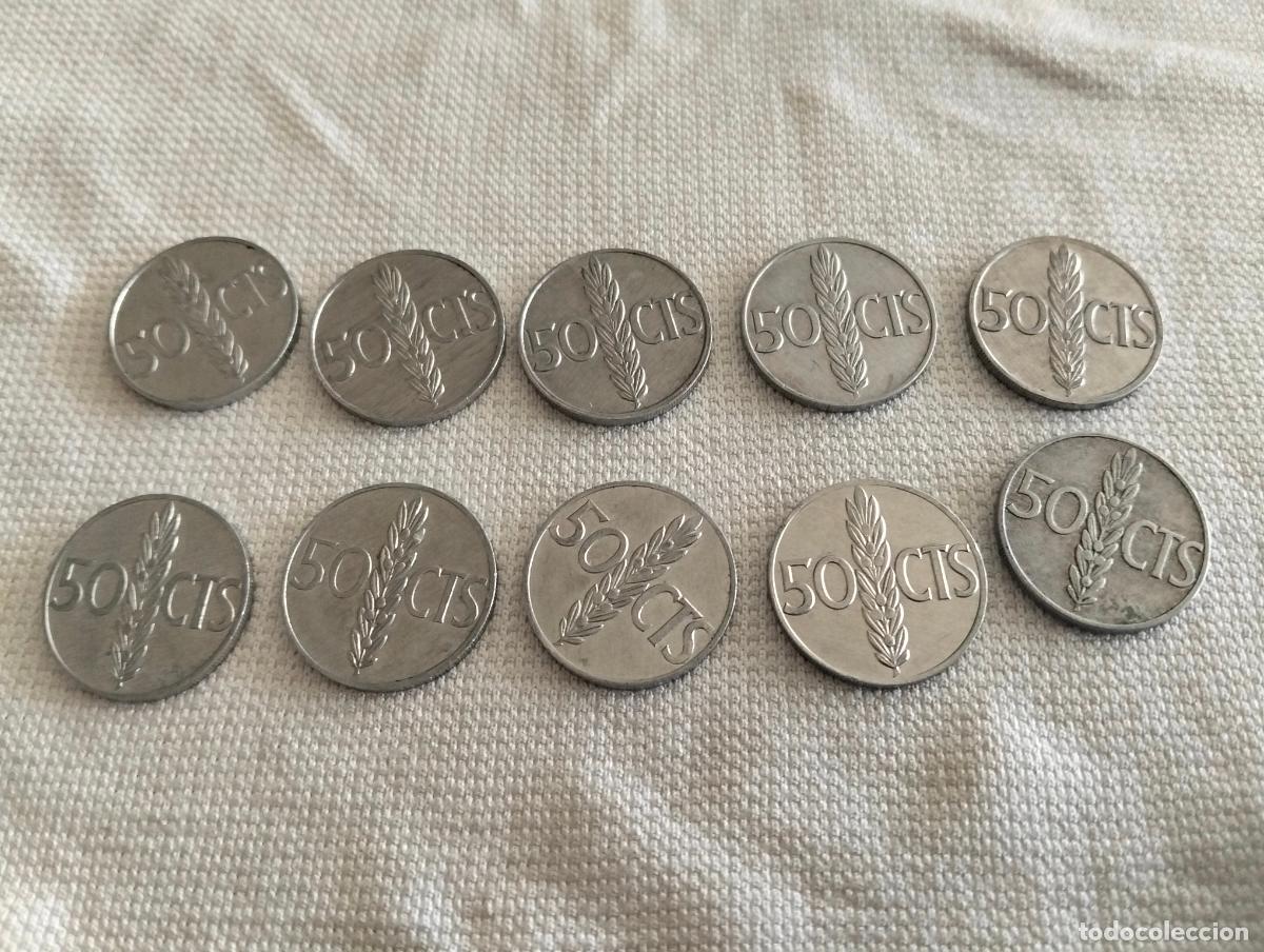 Monedas Franco: LOTE 10 MONEDAS DE 50 CENTIMOS 1966 - Foto 2