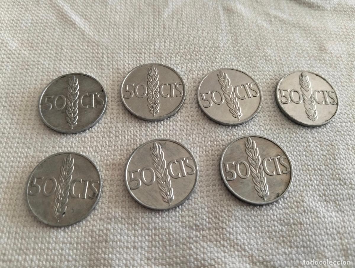 Monedas Franco: LOTE 7 MONEDAS DE 50 CENTIMOS 1966 - Foto 2