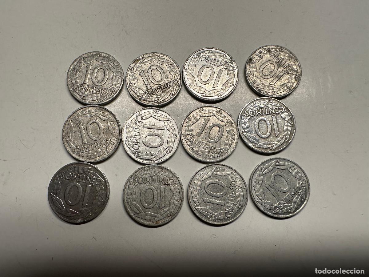 Monedas Franco: LOTE DE 12 MONEDAS DE 10 CENTIMOS DE FRANCO - Foto 1