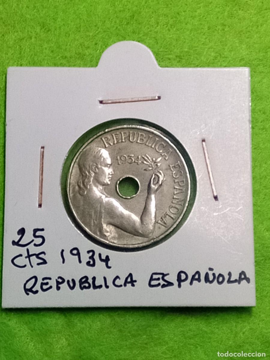 Monedas Franco: Monedas de 25 centimos peseta republica espa&ntilde;ola