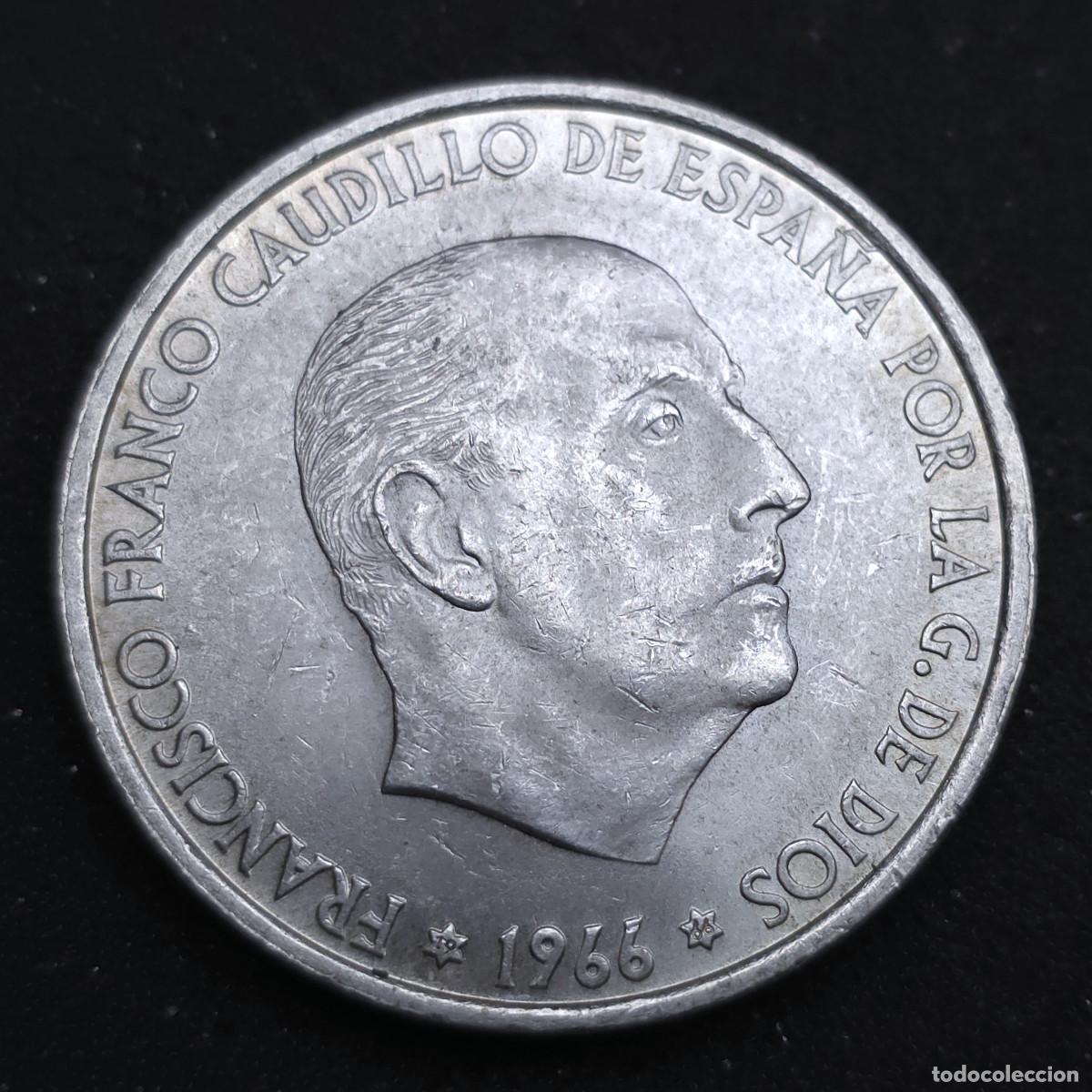 Monedas Franco: MONEDA DE PLATA ESPA&Ntilde;A 100 PESETAS FRANCO 1966 *19-66* EBC
