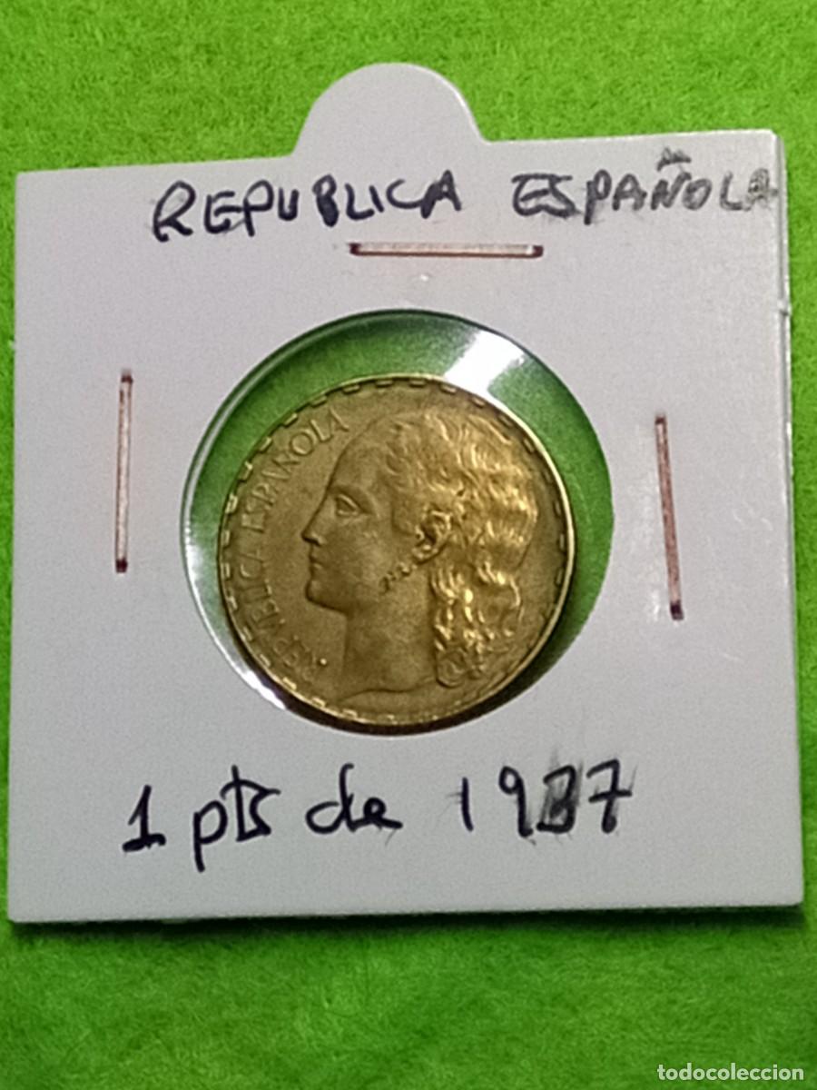 Monedas Franco: Monedas de 1 peseta republica espa&ntilde;ola
