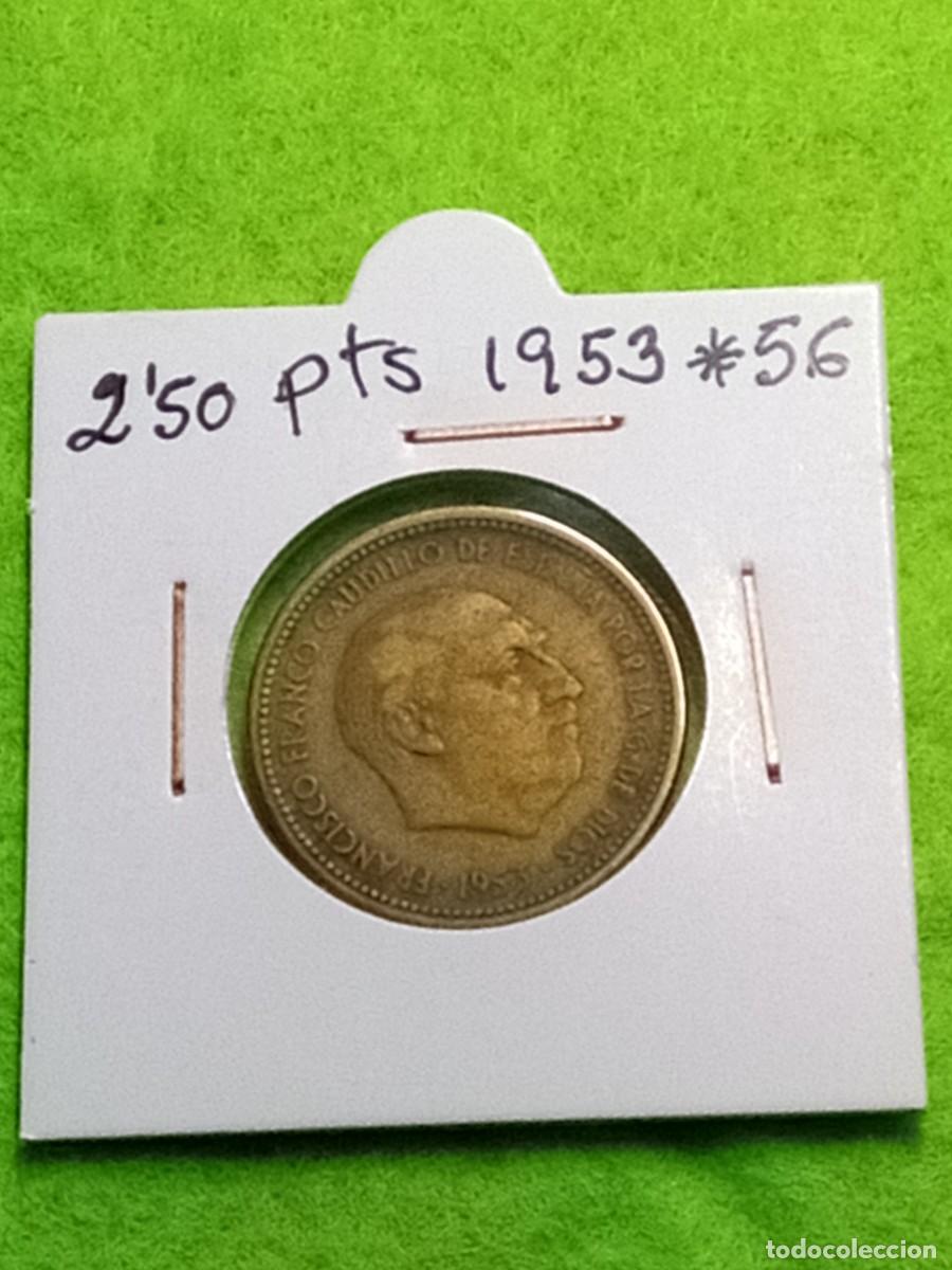 Monedas Franco: Monedas de 2,50 pesetas. espa&ntilde;olas